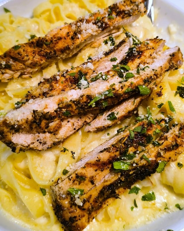 Chicken Fettuccine Alfredo.